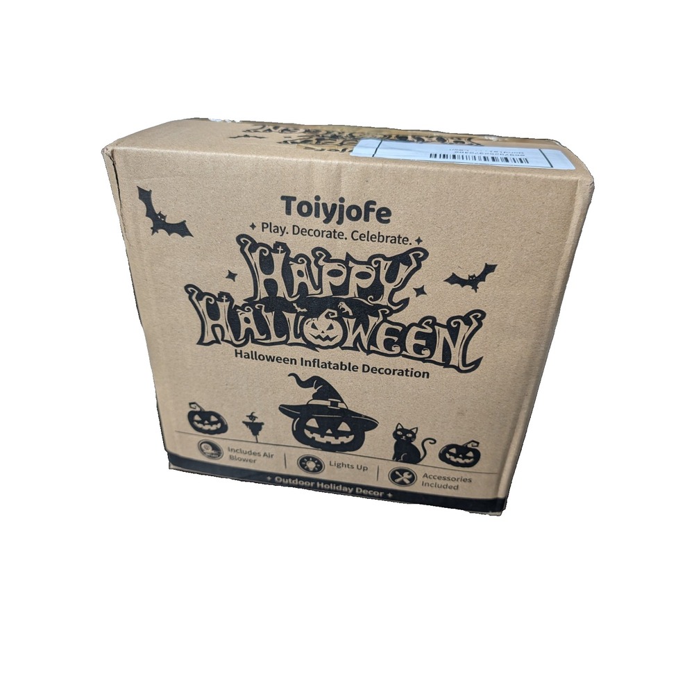 5.5FT Halloween Inflatable Ghost w/ Pumpkin & Witch Hat LED Yard Decoration NEW - Picture 7 of 9